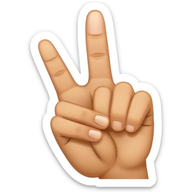 hand gesture, second and third fingers down, the other two fingers up and the thumb up as well sticker