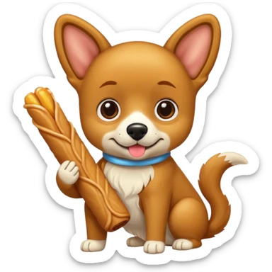 Un perrito viendo un churro sticker