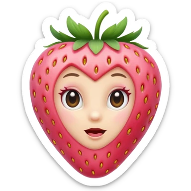 baby pink strawberry  sticker