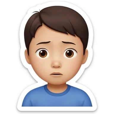 a Korean four-year-old who’s exhausted from studying (pixar style) sticker