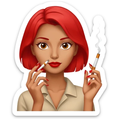 Woman with a Hand, long Nails and a cigarette  sticker