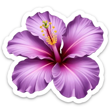 single lilac hibiscus blossom facing left in png form  sticker
