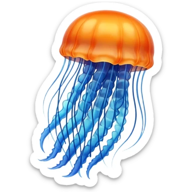 jellyfish with unique design and color but i want a simple one i dont want color orange and blue sticker