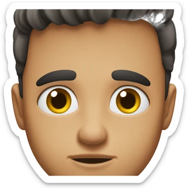 A boy with luscious lashes and well shaped brows looking disgusted   sticker