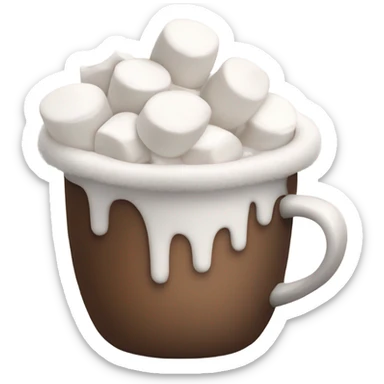 White cup of hot cocoa with marshmallows sticker