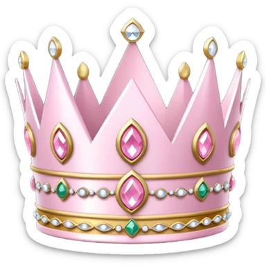 white and pink crown sticker