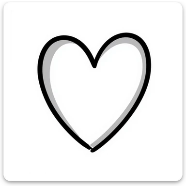 A classic love heart symbol with hand-drawn scribbled lines, slightly asymmetrical with personality, casual sketch style sticker