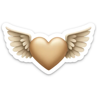 Beige heart with wings sticker