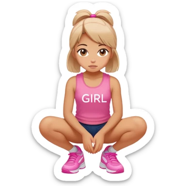  top with pink inscription “girl”  squatting sticker