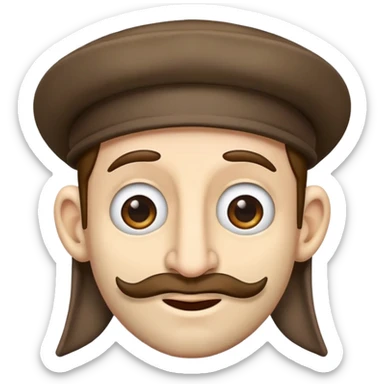 generate picture of jew emoji with big nose, jewish hat and sidelocks  sticker