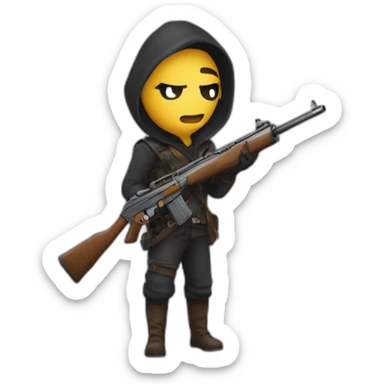 Assassin avec fusil sticker