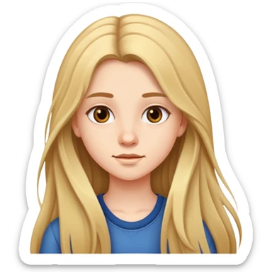 teenage girl with long hair sticker