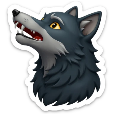 Black wolf howling sticker