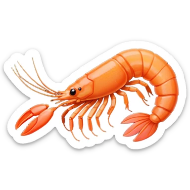 a shrimp in pixel art with "Envie de crevette" written below sticker