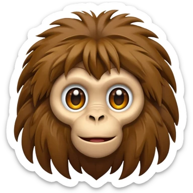 monkey with long hair sticker