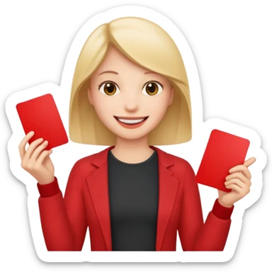 Eloji smile  avec un carton rouge dans la main  sticker