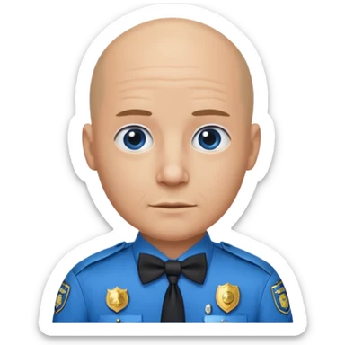 Bald with blue bow tie,police sticker