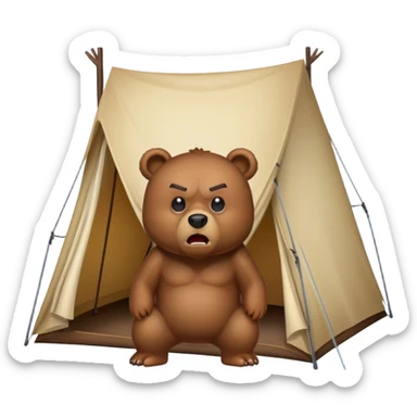angry bear and a tent sticker