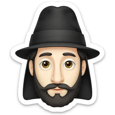 A orthodox jew with jewish hair and a jewish hat with a Big nose  sticker