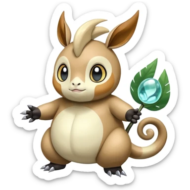 Cool epic legendary thick fat big chubby fluffy elegant cute handsome realistic Meloetta-Inteleon-Gabite-Palkia-Pokémon-Fakémon-fusion-hybrid-creature sticker