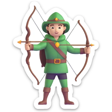 Robin Hood with bow and arrow sticker
