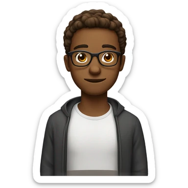 24 year old man with brown hir and glasses sticker