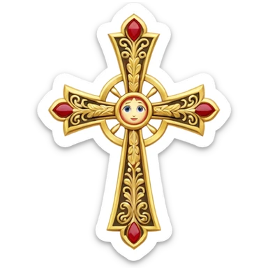 Eastern Orthodox cross. Transparent bakgrund. sticker