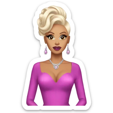 Rupaul on the runway of drag race sticker
