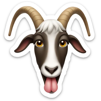 A face with a protruding tongue and a goat gesture sticker