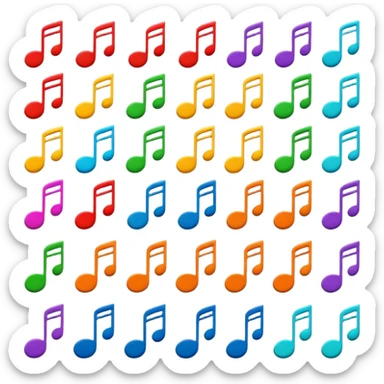 signos de musica de colores sticker