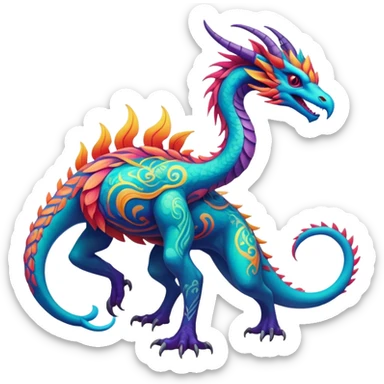 Epic complex detailed aesthetic-scenic-Fakémon-creature sticker