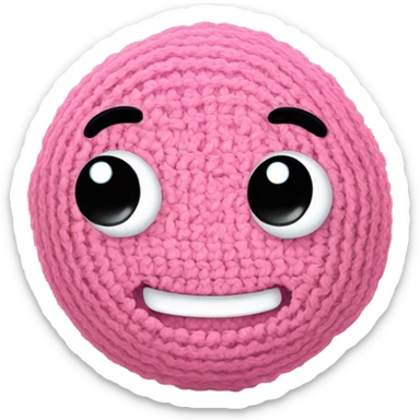 Cute pink crochet emojis for an instagram post  sticker