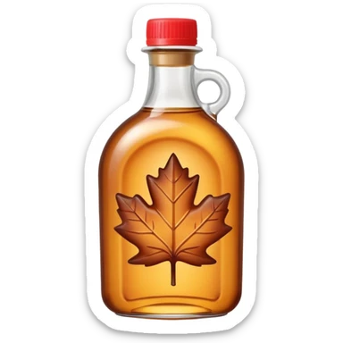 Cute plastic bottle of maple syrup without maple leaves sticker