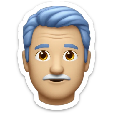 Homme chauve aux yeux bleus de 50 ans sticker