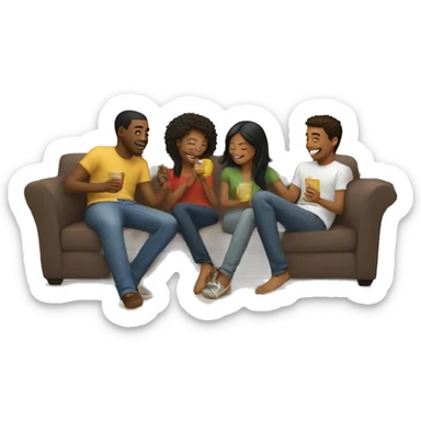 friends enjoying indoor moment sticker