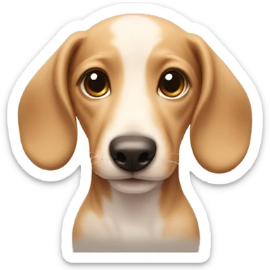 Baby dog, That is cream colored and a dachshund sticker