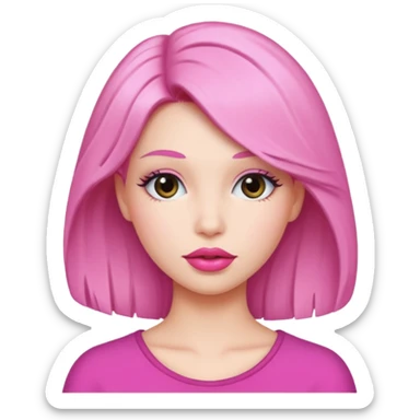 woman Pink lips, deifferent hair sticker