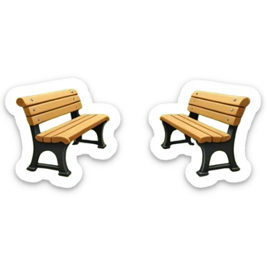 park with benches sticker