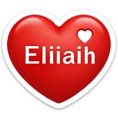 Make a love heart say Elijah sticker