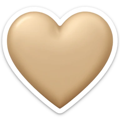 Beige colour heart sticker