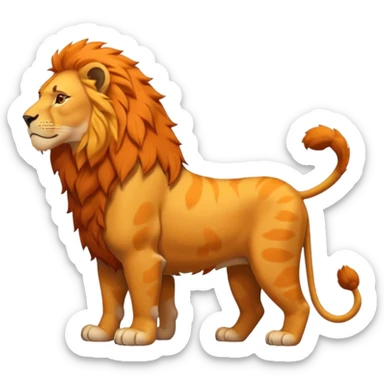 FULL BODY panthera leo male style wild, full flat  cute side profile design in 3d soft l centered composition cartoon style128x128 pixels sticker