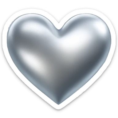 A shiny silver heart sticker