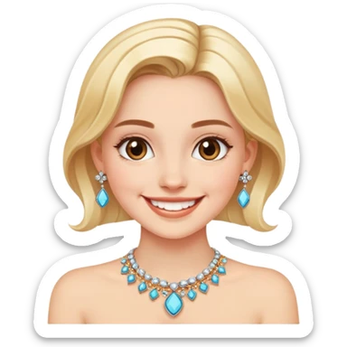 smiling girl with jewelry sticker