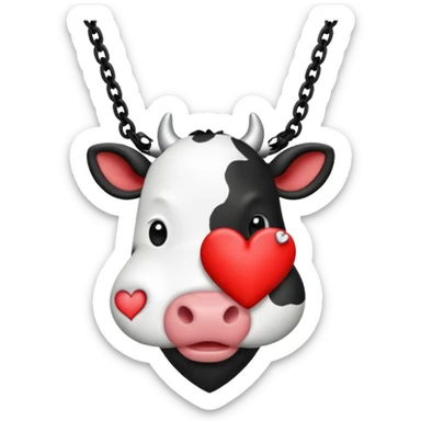 i need combination of this two emojis for making a neckless ❤️🐮  sticker