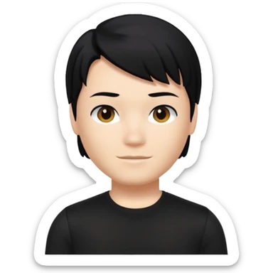 A roblox Avatar whit sleek hair and black shirt  sticker