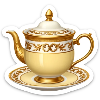 victorian teacup with tea sticker