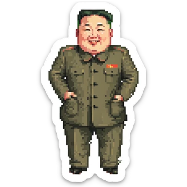 Kim Jong Un, slim, cheerful expression sticker