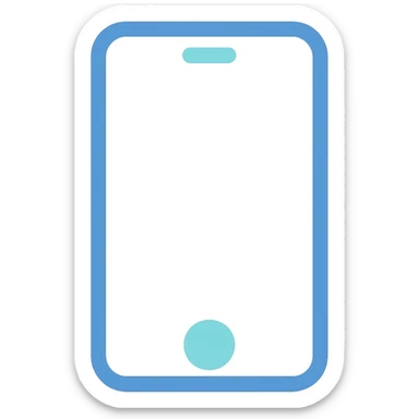 Smartphone icon, flat emoji style, outline with blue and turquoise colors, white background sticker