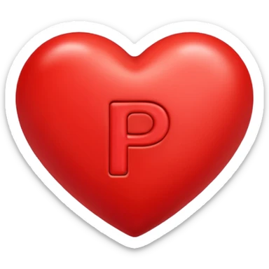 Corazón rojo con la letra P sticker