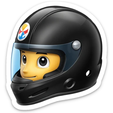 Casco de autos de carreras de color negro sticker